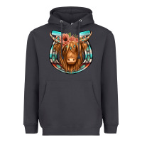 Smoke highland cow serape floral headband horseshoe Heavyweight Hoodie - Jasminsmagicworld
