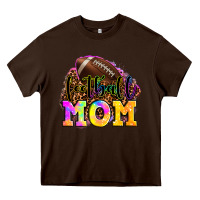 Chocolate Brown football mom Heavy Core Tee - OliviaCreatesArt