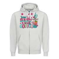 Dove Grey some bunny needs coffee easter Zipper Hoodie - Jasminsmagicworld
