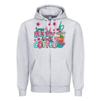Heather Grey some bunny needs coffee easter Zipper Hoodie - Jasminsmagicworld