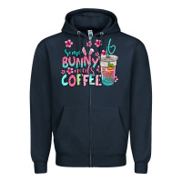 Navy some bunny needs coffee easter Zipper Hoodie - Jasminsmagicworld
