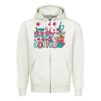 Oatmeal Heather some bunny needs coffee easter Zipper Hoodie - Jasminsmagicworld