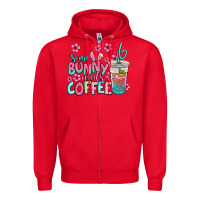 Red some bunny needs coffee easter Zipper Hoodie - Jasminsmagicworld