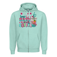 Seafoam some bunny needs coffee easter Zipper Hoodie - Jasminsmagicworld