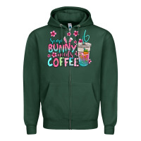 Sports Green some bunny needs coffee easter Zipper Hoodie - Jasminsmagicworld
