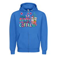 True Royal some bunny needs coffee easter Zipper Hoodie - Jasminsmagicworld