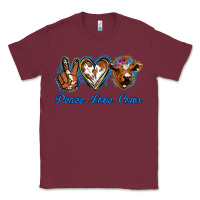 Burgundy Peace Love Cows Classic Tee - Jasminsmagicworld