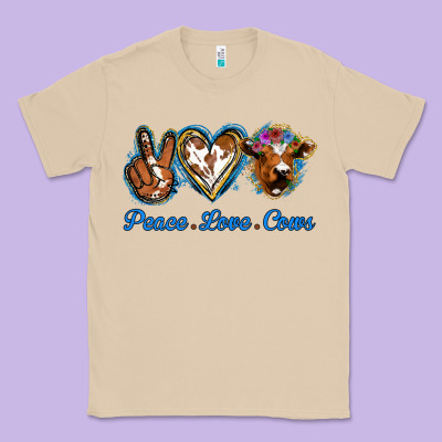 Peace Love Cows Classic Tee Designed By Jasminsmagicworld