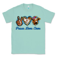 Seafoam Peace Love Cows Classic Tee - Jasminsmagicworld