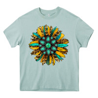 Arona turquoise leopard sunflower Heavy Core Tee - Jasminsmagicworld
