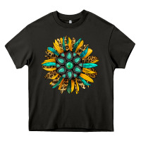 Asphalt turquoise leopard sunflower Heavy Core Tee - Jasminsmagicworld