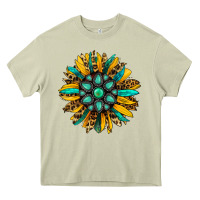 Mossy turquoise leopard sunflower Heavy Core Tee - Jasminsmagicworld