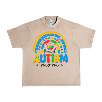 French Oak proud autism mom rainbow Urban Heavy Tee - CowhideDigitalArt