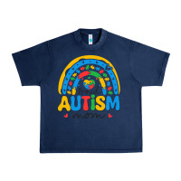 Navy proud autism mom rainbow Urban Heavy Tee - CowhideDigitalArt