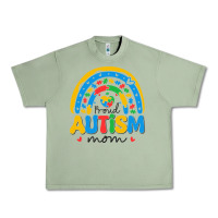 Oil Green proud autism mom rainbow Urban Heavy Tee - CowhideDigitalArt