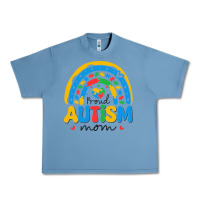 Pebble Blue proud autism mom rainbow Urban Heavy Tee - CowhideDigitalArt
