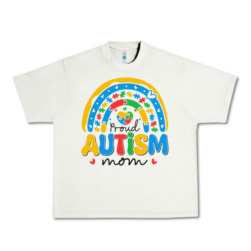 Proud Autism Mom Rainbow Urban Heavy Tee by CowhideDigitalArt | Teevron
