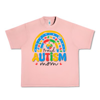 Salmon proud autism mom rainbow Urban Heavy Tee - CowhideDigitalArt