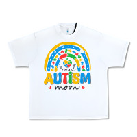 White proud autism mom rainbow Urban Heavy Tee - CowhideDigitalArt