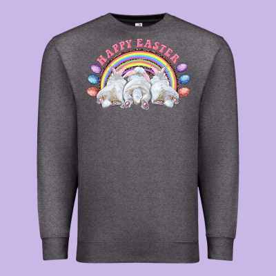 Happy Easter Bunny Tails Premium Sweatshirt Designed By Ranaportraitstore