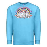 Ocean Blue Happy easter bunny tails Premium Sweatshirt - RanaPortraitStore