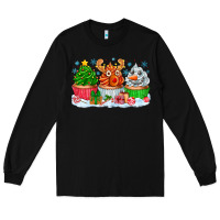 Black festive christmas cupcakes Long Sleeve Tee - CowhideDigitalArt