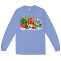 Colony Blue festive christmas cupcakes Long Sleeve Tee - CowhideDigitalArt