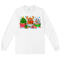 White festive christmas cupcakes Long Sleeve Tee - CowhideDigitalArt