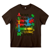 Chocolate Brown always unique autism Heavy Core Tee - OliviaCreatesArt