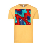 Vintage Mustard american flag stripes seamless pattern Vintage Tee - BundleAndBundleShop