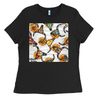 Black native american aztec seamless pattern 7 Ladies Tee - BundleAndBundleShop
