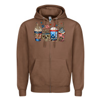 Chestnut 4th of july skeleton coffee cups Zipper Hoodie - Jasminsmagicworld