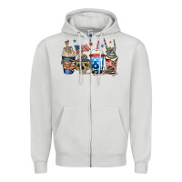 Dove Grey 4th of july skeleton coffee cups Zipper Hoodie - Jasminsmagicworld