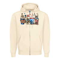 Sandshell 4th of july skeleton coffee cups Zipper Hoodie - Jasminsmagicworld