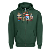 Sports Green 4th of july skeleton coffee cups Zipper Hoodie - Jasminsmagicworld