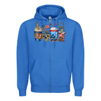 True Royal 4th of july skeleton coffee cups Zipper Hoodie - Jasminsmagicworld