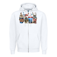 White 4th of july skeleton coffee cups Zipper Hoodie - Jasminsmagicworld