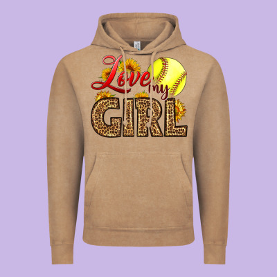 Love My Girl Softball Vintage Hoodie Designed By Lillyallendesigns