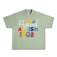Oil Green Proud Autism Mom Leopard Pattern Design Autism Awa Urban Heavy Tee - CowhideDigitalArt