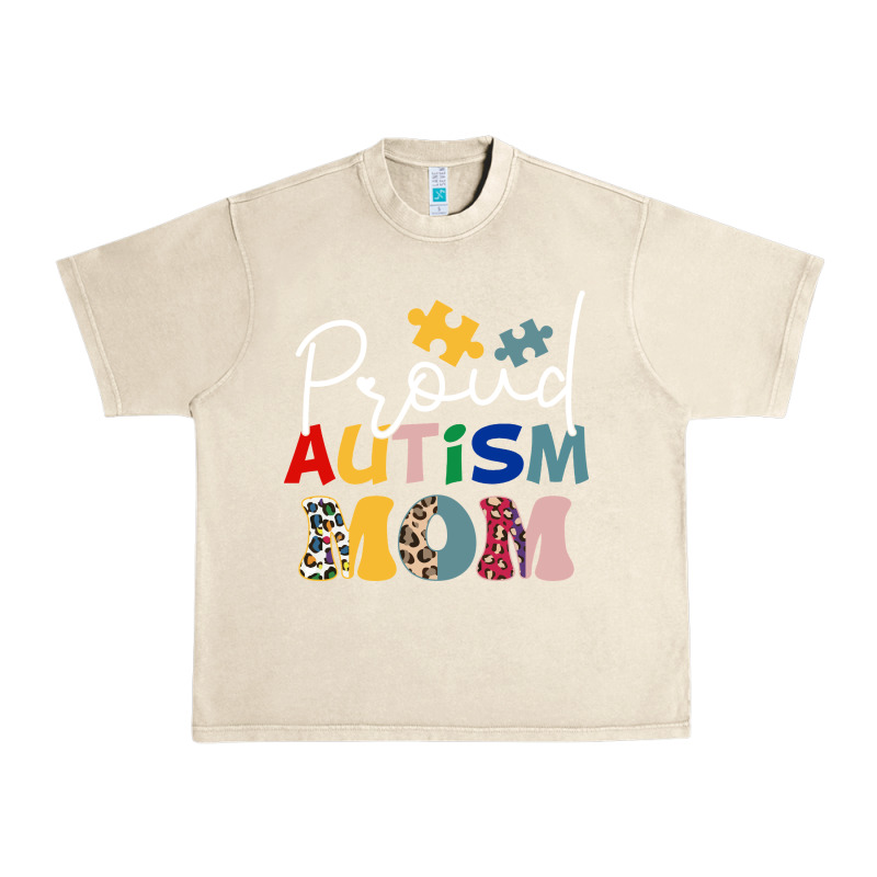 Proud Autism Mom Leopard Pattern Design Autism Awa Urban Heavy Tee by CowhideDigitalArt | Teevron