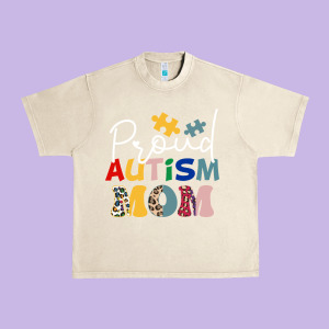 Proud Autism Mom Leopard Pattern Design Autism Awa Urban Heavy Tee Designed By Cowhidedigitalart