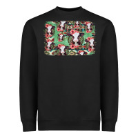 Black baby cow floral aztec background Heavyweight Sweatshirt - Jasminsmagicworld