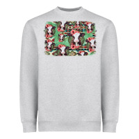 Heather Grey baby cow floral aztec background Heavyweight Sweatshirt - Jasminsmagicworld