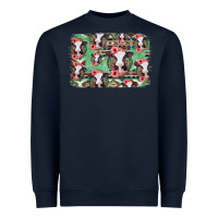 Navy baby cow floral aztec background Heavyweight Sweatshirt - Jasminsmagicworld