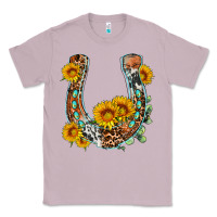 Lilac western leopard cowhide sunflowers horseshoe Classic Tee - OliviaCreatesArt