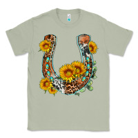 Matcha western leopard cowhide sunflowers horseshoe Classic Tee - OliviaCreatesArt