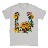Moon Dust western leopard cowhide sunflowers horseshoe Classic Tee - OliviaCreatesArt