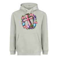 Moon Dust Cross With Floral Wreath And Easter Eggs Heavyweight Hoodie - RanaPortraitStore