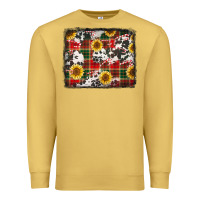 Antique Gold cowhide sunflowers candy canes Christmas background Premium Sweatshirt - Jasminsmagicworld