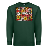 Sports Green cowhide sunflowers candy canes Christmas background Premium Sweatshirt - Jasminsmagicworld